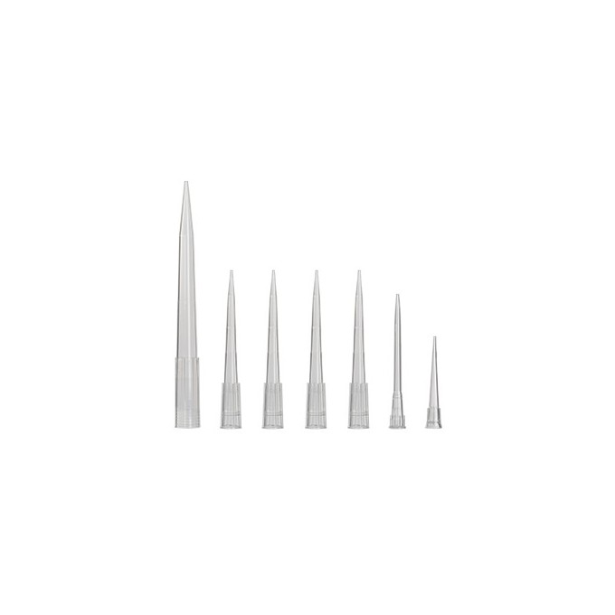   Puntas para micropipetas, 1000 µl, baja retención, High Quality, rack estéril, 96 uds 
