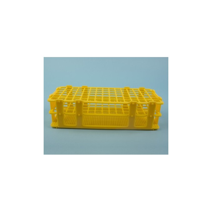 Gradilla PP amarilla, 90 tubos de 13 mm