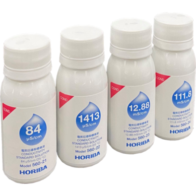 Soluciones EC 84uS/cm, 1413 uS/cm, 12.88 mS/cm, 111.8 mS/cm (60ml Botellas)
