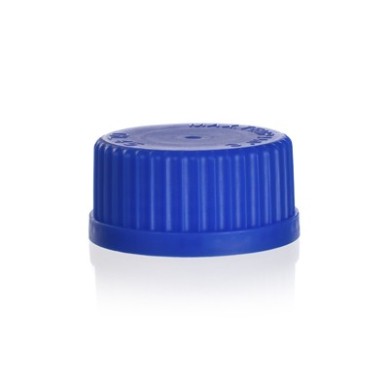 Tapón PP azul p/frasco ISO GL45, Simax