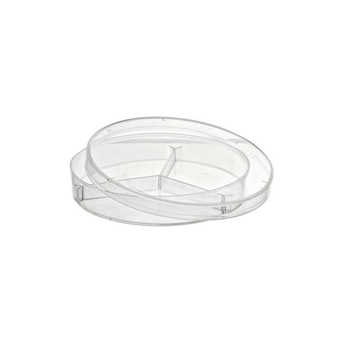 Placas Petri deI Ø90mm de Poliestireno con 3 compartimento, esteril