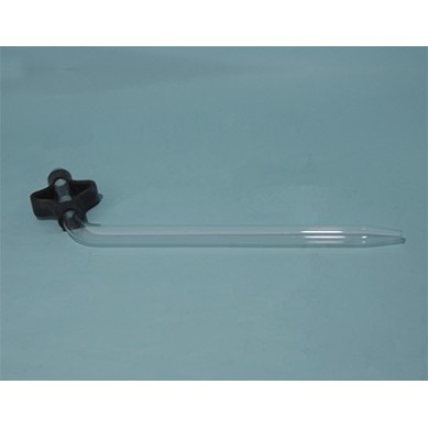 Pipeta alzavino curva 25cm con mango de goma negra