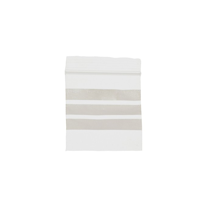 Bolsa con cierre zip 180x250mm c/banda blanca