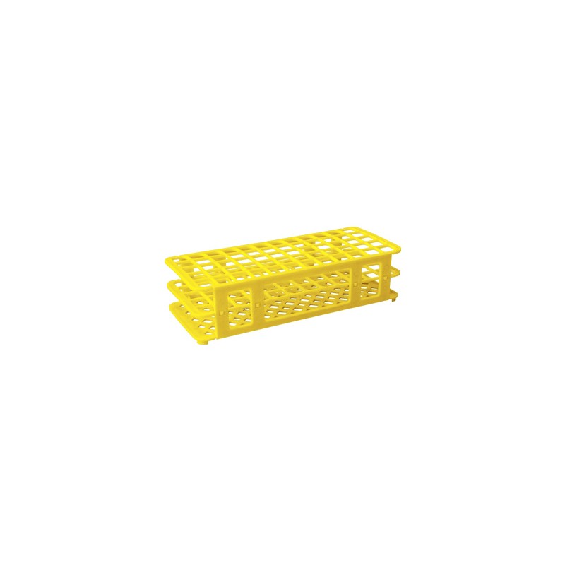 Gradilla PP, AMARILLA, para 90 tubos (Ø 13 mm)