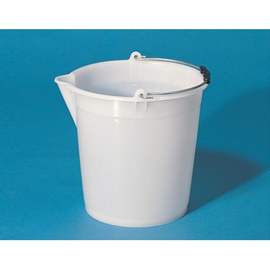 Cubo PE blanco graduado con pico, 17 L, ENDO