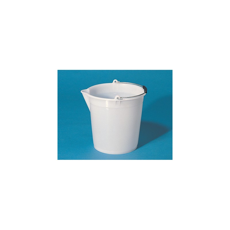 Cubo PE blanco graduado con pico, 17 L, ENDO