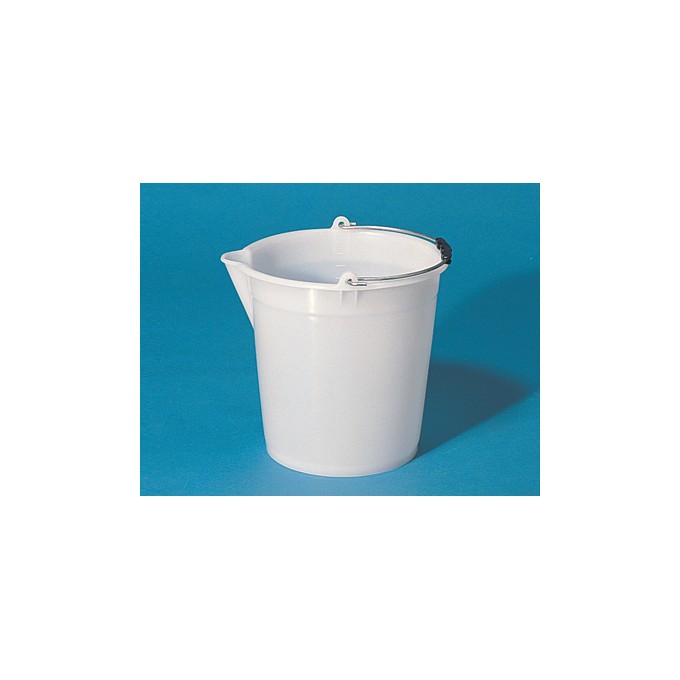 Cubo PE blanco graduado con pico, 17 L, ENDO