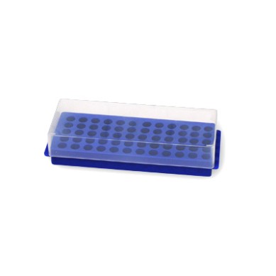 Gradilla doble uso para microtubos, 60x0.5/1.5mL, azul