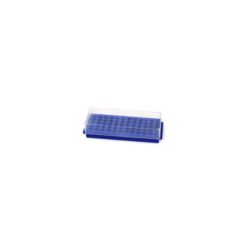 Gradilla doble uso para microtubos, 60x0.5/1.5mL, azul