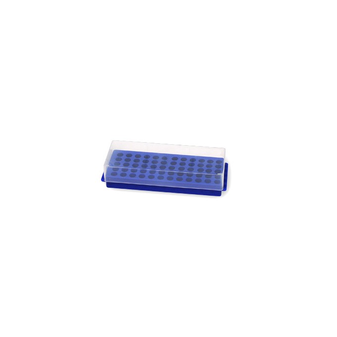 Gradilla doble uso para microtubos, 60x0.5/1.5mL, azul
