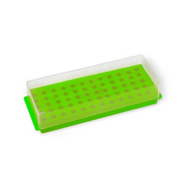 Gradilla doble uso, 60 microtubos 0.5/1.5mL, verde