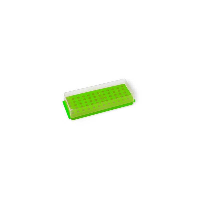 Gradilla doble uso, 60 microtubos 0.5/1.5mL, verde