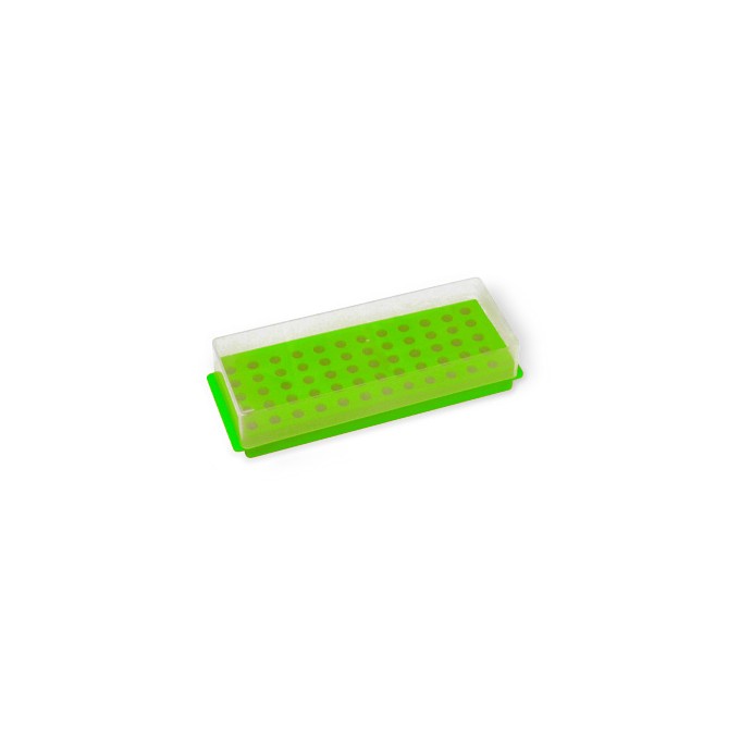 Gradilla doble uso, 60 microtubos 0.5/1.5mL, verde