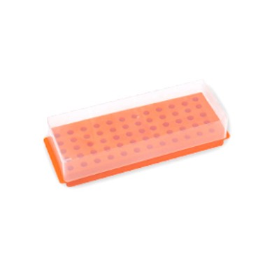 Gradilla doble uso, 60 microtubos 0.5/1.5mL, naranja
