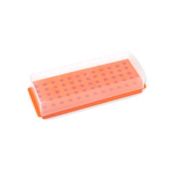 Gradilla doble uso, 60 microtubos 0.5/1.5mL, naranja