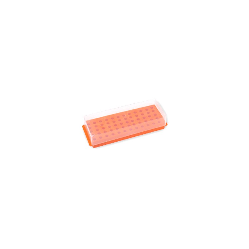Gradilla doble uso, 60 microtubos 0.5/1.5mL, naranja