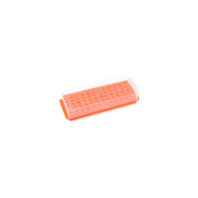Gradilla doble uso, 60 microtubos 0.5/1.5mL, naranja