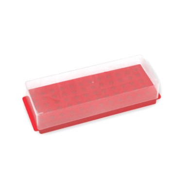 Gradilla doble uso, 60 microtubos 0.5/1.5mL, rojo