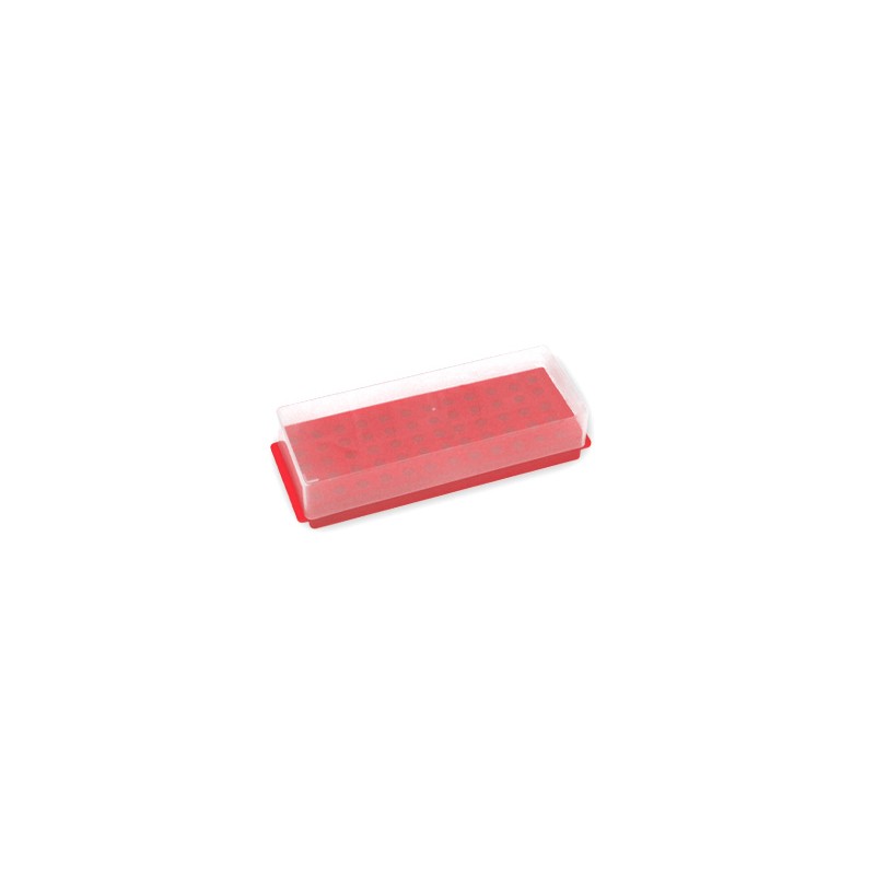 Gradilla doble uso, 60 microtubos 0.5/1.5mL, rojo
