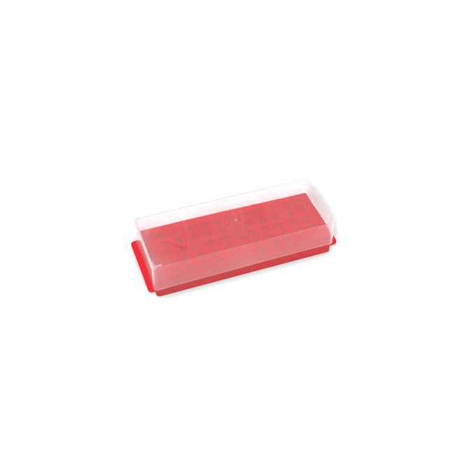 Gradilla doble uso, 60 microtubos 0.5/1.5mL, rojo