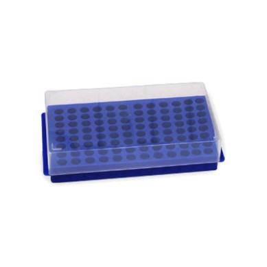Gradilla doble uso 96 microtubos, 0.5/1.5mL, azul