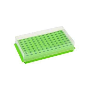 Gradilla doble uso 96 microtubos, 0.5/1.5mL, verde Novedad
