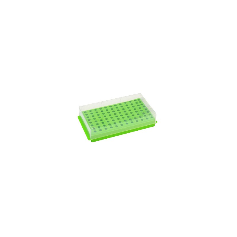 Gradilla doble uso 96 microtubos, 0.5/1.5mL, verde Novedad