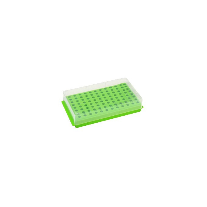 Gradilla doble uso 96 microtubos, 0.5/1.5mL, verde Novedad