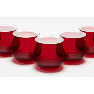 6 Copas Cata Aceite Oliva Roja + 6 Vidrios Reloj de 60mm