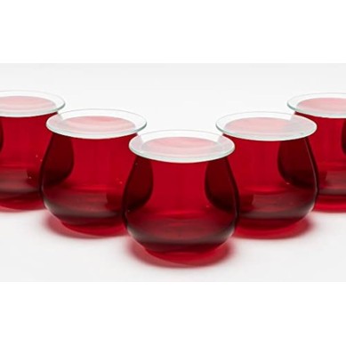 6 Copas Cata Aceite Oliva Roja + 6 Vidrios Reloj de 60mm