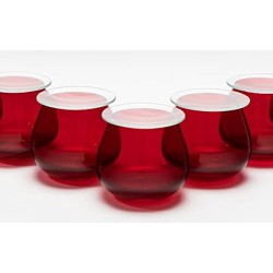 6 Copas Cata Aceite Oliva Roja + 6 Vidrios Reloj de 60mm