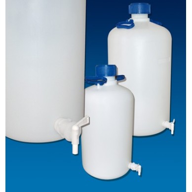 Bidón HDPE redondo con grifo, 5 L