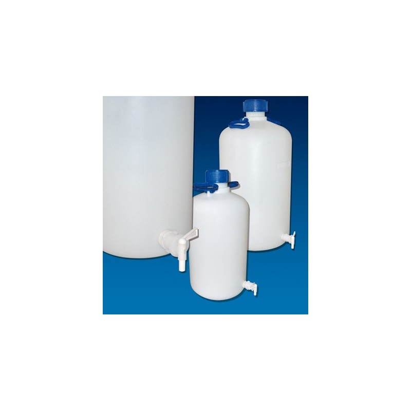 Bidón HDPE redondo con grifo, 5 L