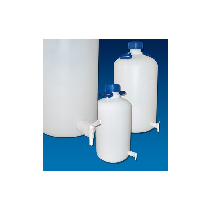 Bidón HDPE redondo con grifo, 5 L