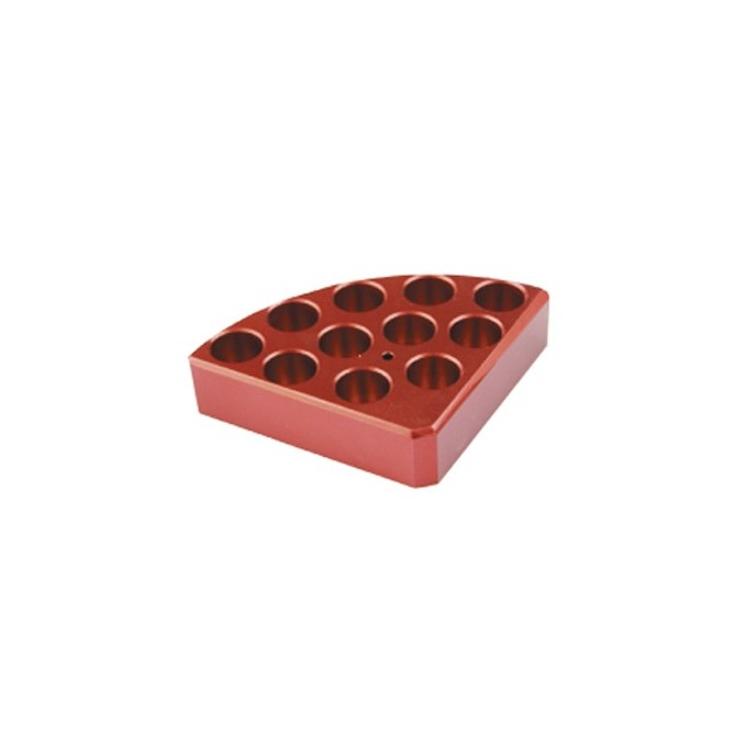 Soporte poli-block rojo, 11 orificios, Ø12,5x20 mm