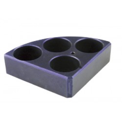 Soporte poli-block morado, 4 orificios, Ø28x24 mm