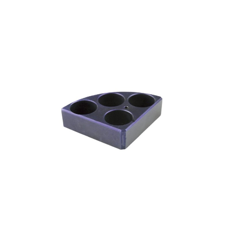 Soporte poli-block morado, 4 orificios, Ø28x24 mm