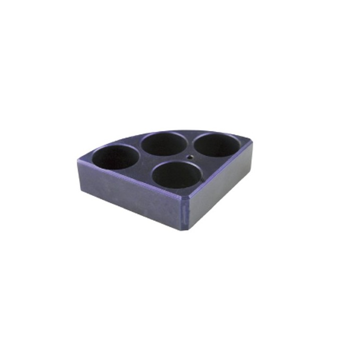 Soporte poli-block morado, 4 orificios, Ø28x24 mm
