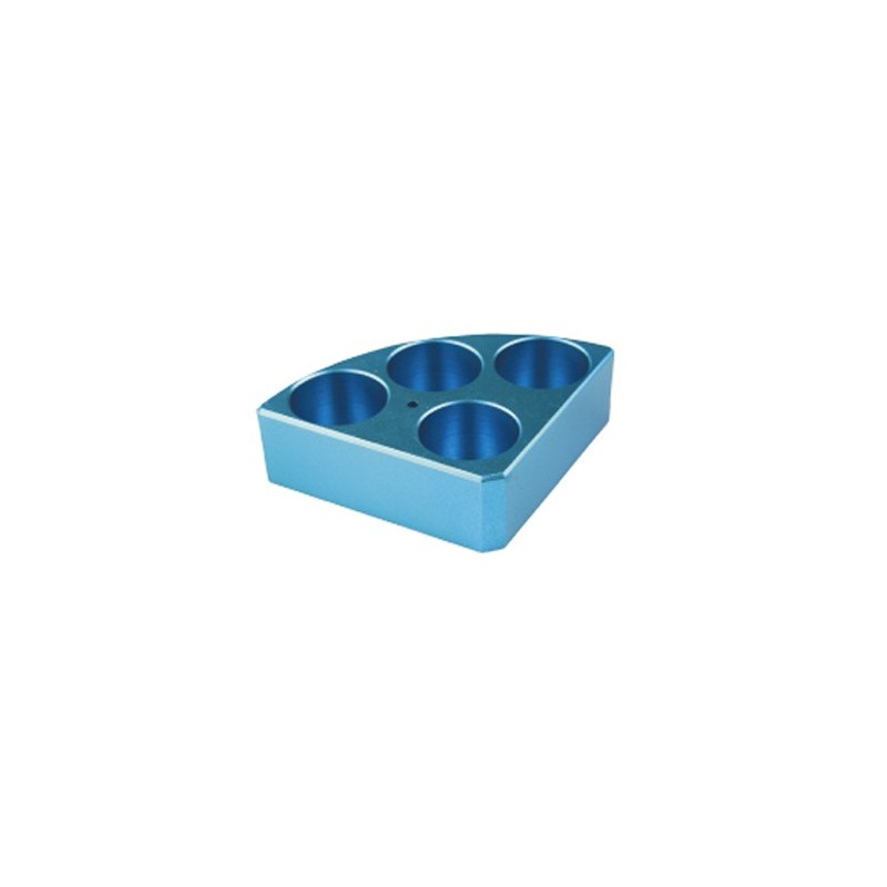 Soporte poli-block azul, 4 orificios, Ø28x30mm
