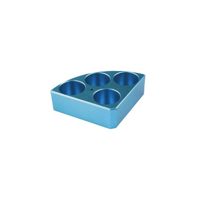 Soporte poli-block azul, 4 orificios, Ø28x30mm