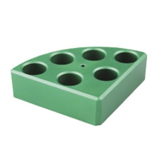 Soporte poli-block verde, 6 orificios, Ø17,8x26mm