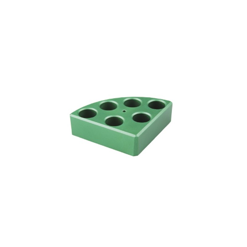Soporte poli-block verde, 6 orificios, Ø17,8x26mm