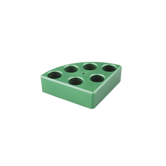 Soporte poli-block verde, 6 orificios, Ø17,8x26mm