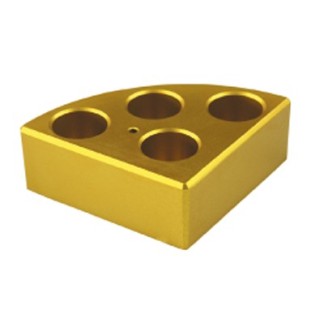 Soporte poli-block dorado,4orificios, Ø21,6x31,7mm