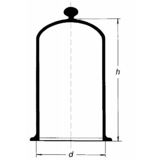 Campana botón vidrio 150x150mm