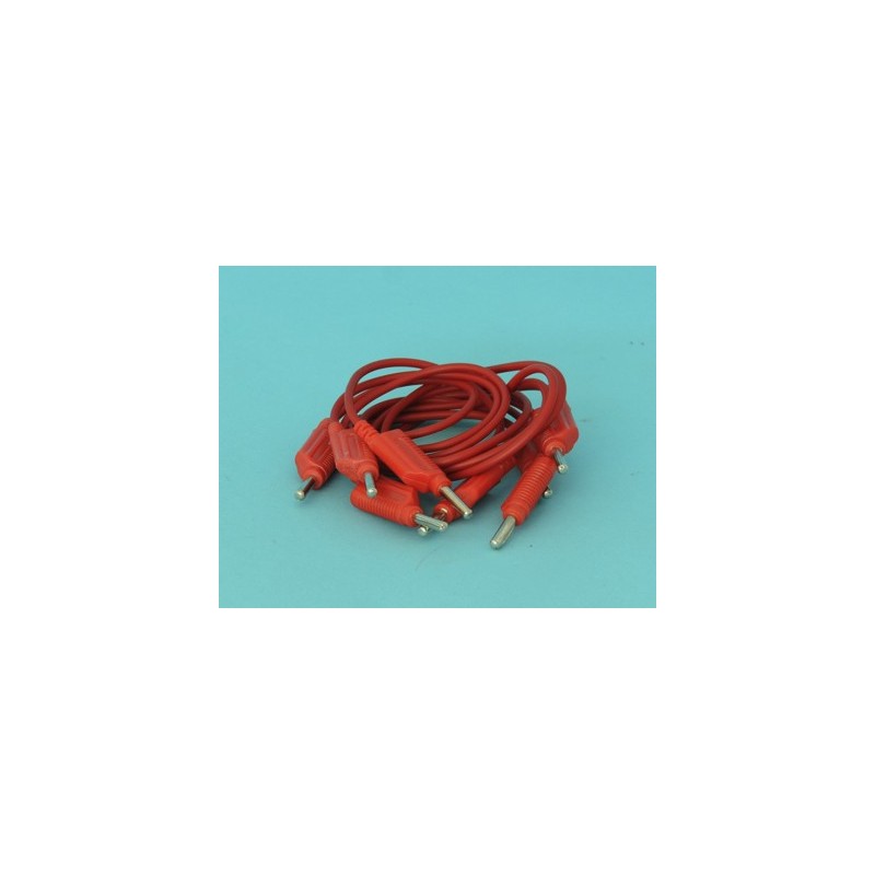 Cable con bananas 4 mm, Rojo