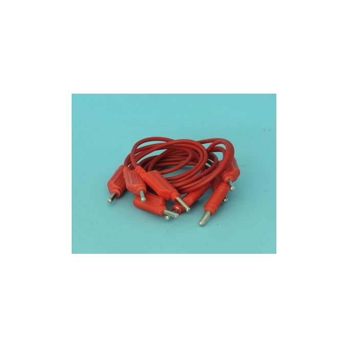 Cable con bananas 4 mm, Rojo