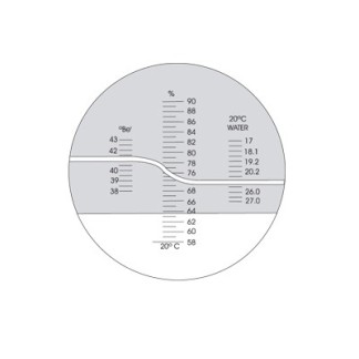 Refractómetro de mano 58-90% Brix/38-43% Be/17-27% agua p/miel, ATC