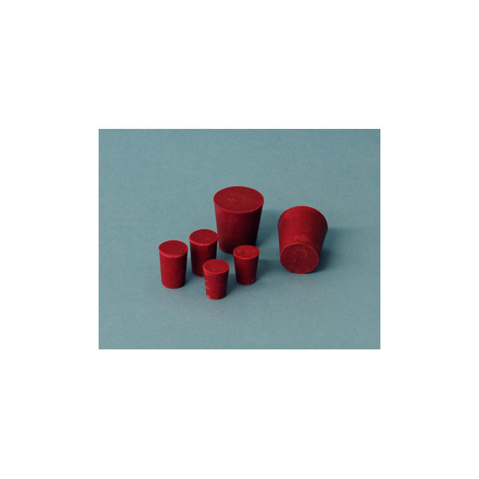 Tapón goma roja, diam. (inf-sup) 9-12 mm B/25uds