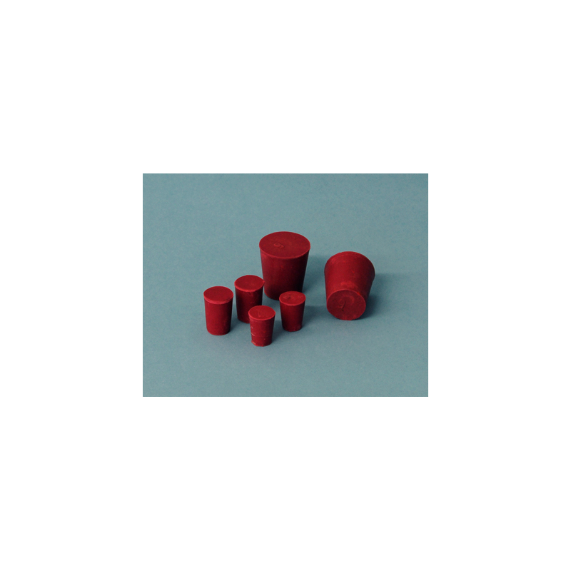 Tapón goma roja, diam. (inf-sup) 12-16 mm B/25uds